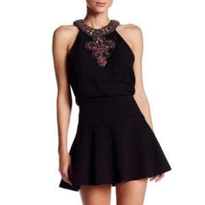 NWOT ALICE + OLIVIA black quilted mini skirt